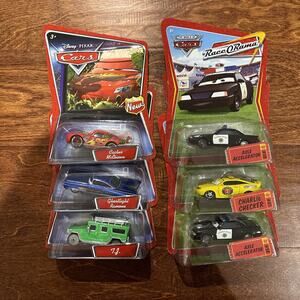 Disney Pixar The World Of Cars Die-Cast Set Of 6 McQueen TJ Ramone Axle Charlie